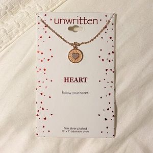 NWT Unwritten Heart Necklace! Perfect Gift :)